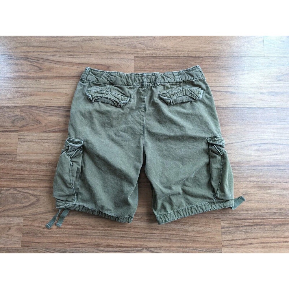 Abercrombie Fitch Shorts Mens 32 Army Y2K Button Drawstring Paratrooper Heavy A4 - Picture 6 of 9